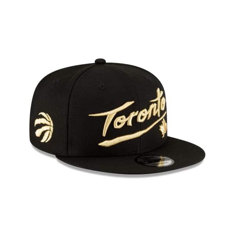 NBA Toronto Raptors City Edition 9Fifty Snapback (WJV3443) - Black New Era Caps